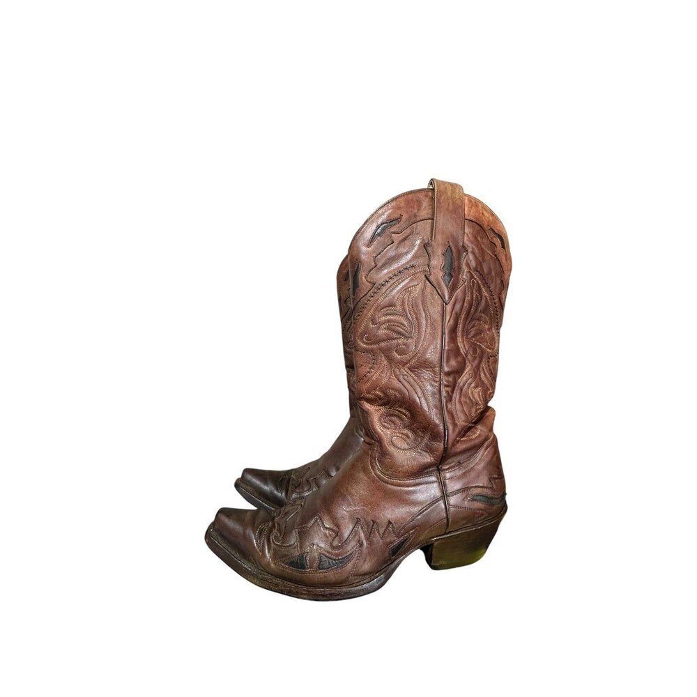 Vintage Corral Men's Boots Cowboy Boots Size 9 D Brown Leather Snip Toe Western